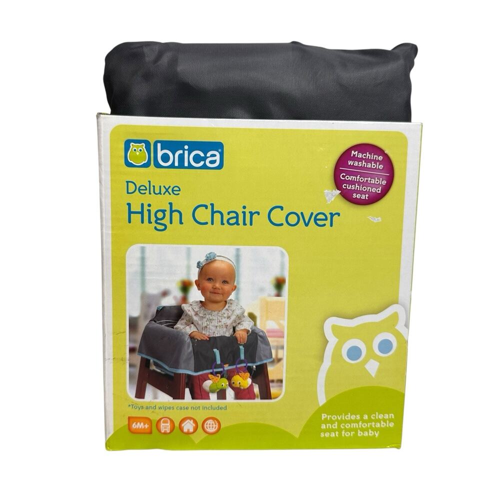 Brica Deluxe High Chair Cover Loop Attachments Built In Pouch New
